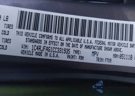 2012 Jeep Grand Cherokee Laredo from USA, damaged, VIN 1C4RJFAG1CC331935